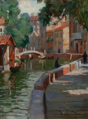 Venetian Canal by Aldro Thompson Hibbard, 1915, Oil on canvas, offered Mar 2022