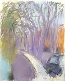 Wolf Kahn, Riverside Drive, New York, Pastel on paper