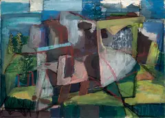 Morris Shulman, Crow's Nest, Mixed media on paper