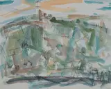 Ted Davis, Monhegan Light, Watercolor on paper