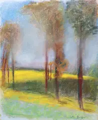 Wolf Kahn, Towpath, Pastel on paper