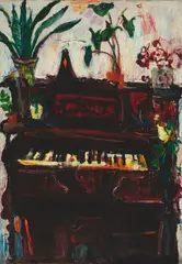Marilyn Powers, Plants and Piano, Oil on canvas