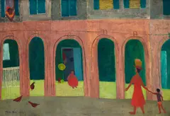 Olivia Kahn, Nobody Here But Us Chickens, 1948, Oil on canvas