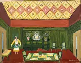 Dining Room by Bonnie Harris, 1954, Gouache on paper laid to board, offered Mar 2022