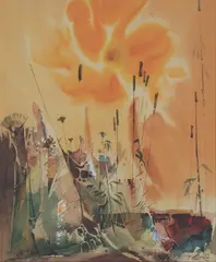 Laurence Philip Sisson, Flowers-Sun and Weeds, Watercolor on paper
