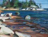 Am. 20th/21st Century, Deer Isle, Maine by Jill Hoy, 1979, Gouache on paper, offered Mar 2022