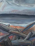 Gregory Welch, Lake Logs, Oil on canvas