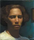 Self Portrait in Blue by Christopher Pugliese, 1994, Oil on linen, offered Mar 2022