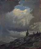Vivian Akers, Stormy Sky, Mt. Katahdin, 1920, Oil on canvas on board