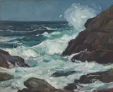 Breaking Waves by Stanley Wingate Woodward, Oil on canvas laid to board, offered Mar 2022