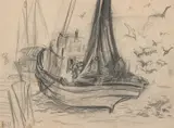 William Muir, Fishing Boat, Pencil on paper