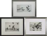 Frank Weston Benson, Three Works: 1] Canvasbacks 2] "Yellowlegs at Dusk" 1928 3] Tired Geese, 1933 1-3], Etching