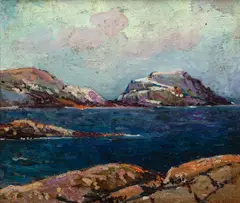 Edward A. Page, Rocky Coast, Oil on board