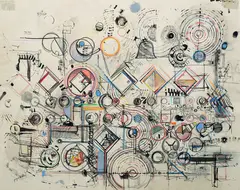 Robert Neuman, The Map, 1964, Mixed media on paper