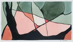 Edward August Landon, Abstraction, Watercolor on paper