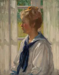 William Wallace GilchristAm. 1846-1916Summer Days (Portrait of Margaret Gilchrist Griffin) by William Wallace Gilchrist - Summer Days, Oil on canvas, offered Aug 2021