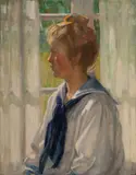 Summer Days (Portrait of Margaret Gilchrist Griffin) by William Wallace Gilchrist, Oil on canvas, offered Aug 2021