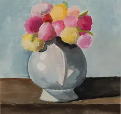 Untitled by Robert Kulicke, pastel blooms, offered Aug 2021