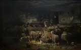 Charles Jacque, Charles Emile Jacque Fr. 1813-1894 Feeding the Sheep, 1848, Oil on canvas