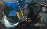 Remo Farruggio, Remo Michael Farruggio It. 1904-1981 Tossed, 1948, Gouache on paper