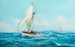 Montague Dawson Br. 1890-1973 Sailing Day by Montague Dawson, Gouache on paper, offered Aug 2020