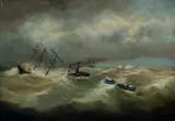 Shipwreck off the Coast by J. Newman, c. 1870, Oil on canvas, offered Aug 2020