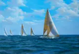 Thomas Crotty, Thomas Crotty Am. 1934-2015 Regatta, Oil on masonite