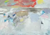 Reuben Tam, Reuben Tam Am. 1916-1991 "Surf and Clouds", 1957, Oil on masonite
