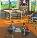 Elena Jahn, Elena Jahn Am. 1938-2014 Playing Monopoly-Monhegan, Maine