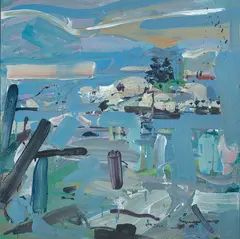 Jon Imber, Jon Imber Am. 1950-2014 "Two Pines", 2005, Oil on wood