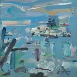 Jon Imber, Jon Imber Am. 1950-2014 "Two Pines", 2005, Oil on wood