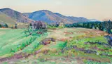 Chris Huntington, Chris Huntington Am. b. 1938 "Morning-Sunrise Valley", 1990, Oil on board