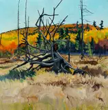 Chris Huntington, Chris Huntington Am. b. 1934 Autumn Landscape, 1975, Oil on board Initialed and