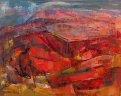 Marion Huse, Marion Huse Am. 1896-1967 Sunset Landscape, Oil on canvas