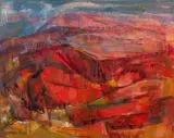 Marion Huse, Marion Huse Am. 1896-1967 Sunset Landscape, Oil on canvas