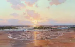 Warren Sheppard, Warren Sheppard Am. 1858-1937 "Tranquil Sunrise", Oil on canvas