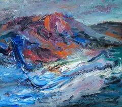 Landscape by Marion Huse, Oil on board, offered Aug 2020