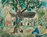 Waldo Peirce, Alzira Peirce (Am. 1908-2010) Group Lot: 1] "Scythe and Axe" 1930 2] Country Side Home, 1931 3] A Village Church Scene