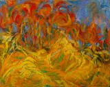 Hillside in Autumn by David von Schlegell, Oil on masonite, offered Aug 2020