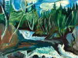 Carl Sprinchorn, Carl Sprinchorn Am. 1887-1971 "Upper Shin Brook Falls-Maine Woods"