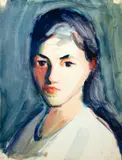 Florence H. Dreyfous, Florence H. Dreyfous Am. 1868-1950 Female Portrait, Watercolor on paper