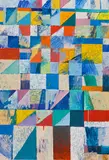 Irving B. Haynes, Irving B. Haynes Am. 1927-2005 Patchwork Abstract, Acrylic on paper, stretched over strainer support
