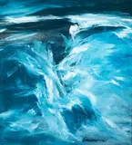 Alan Gussow, Alan Gussow Am. 1931-1997 "Night Surf", 1961, Oil on masonite