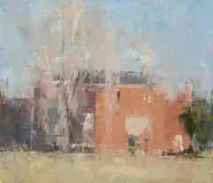 Stuart Shils, Stuart Shils Am. b. 1954 "City House With Trees, Winter", 2003, Oil on panel