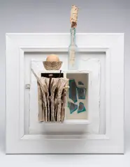 Marlene Ekola Gerberick Finnish/Am. 20th Century "To Learn Secrets and to Forget them Again" by Marlene Ekola Gerberick, 1994, Mixed media on wood, offered Aug 2020