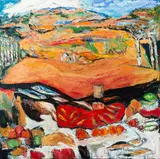 Arthur Richard DiMambro, Arthur RIchard Dimambro Am. 1928-2016 Autumn Picnic, Oil on masonite