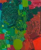 Lynne Mapp Drexler, Lynne Mapp Drexler Am. 1928-1999 "Recalled Green", 1966, Oil on canvas Artist's name, title and date