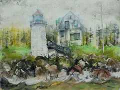Marshall Light Point by William Thon, Watercolor on paper, offered Aug 2020
