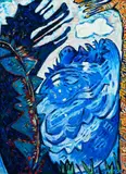 Alice Spencer, Alice Spencer Am. b. 1944 "Circular Sea", 1992, Oil on masonite