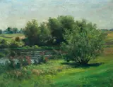 John Calvin Stevens, John Calvin Stevens Am. 1855-1940 Summer River Landscape, 1906, Oil on canvas